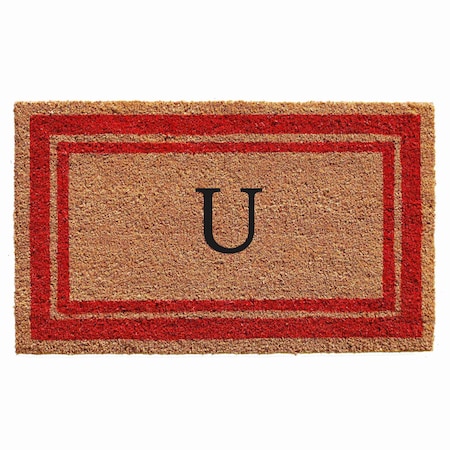 Calloway Mills Monogram Door Mat, Natural, Red, 18 in W x 30 in L 153031830U